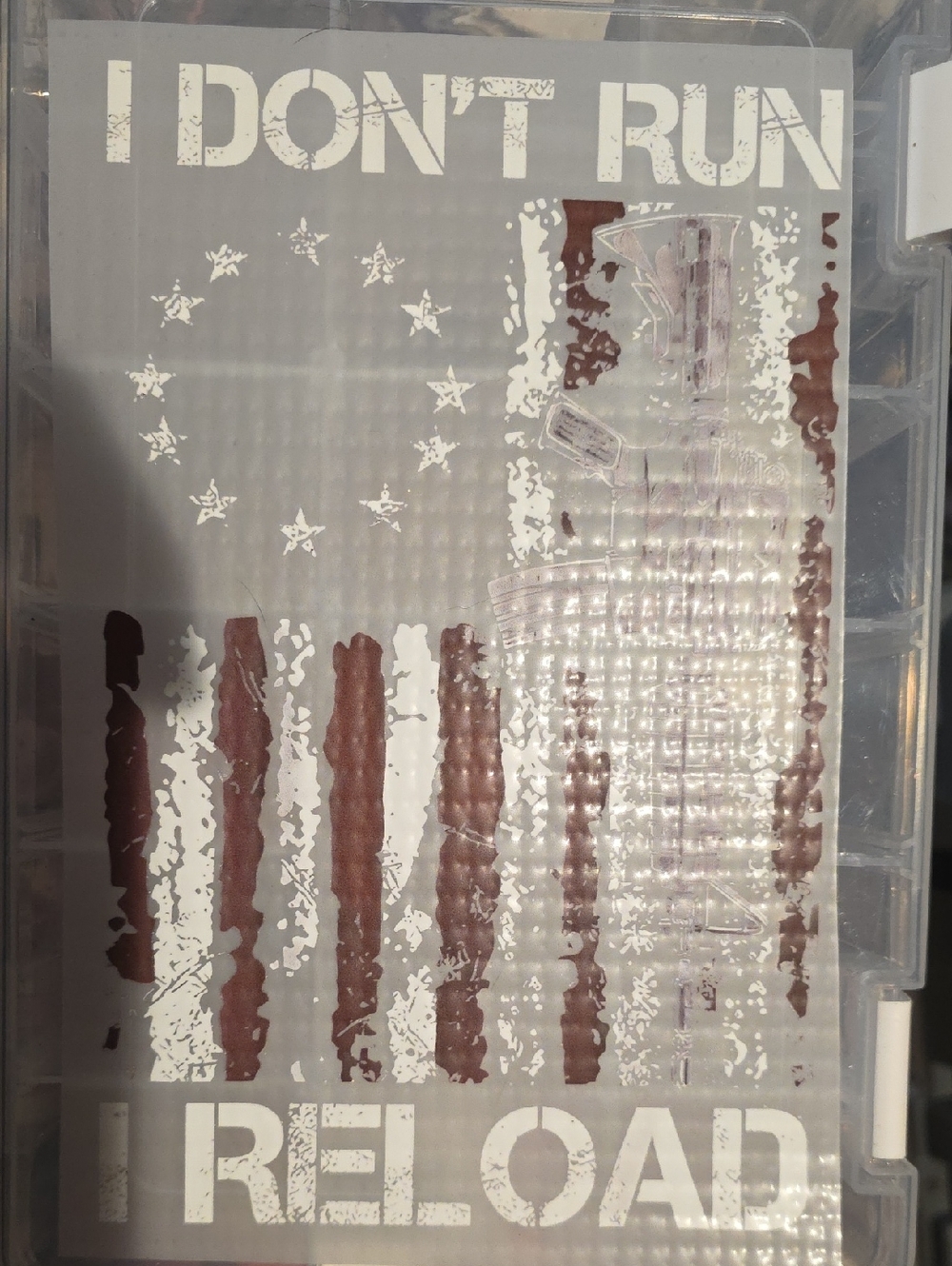 DIY Iron On I Don't Run I Reload Graphic  - White & Red